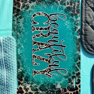 Teal Leopard Print License Plate Cover